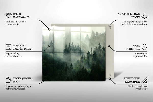 Tűzhelyvédő üveglap Ködös erdei táj