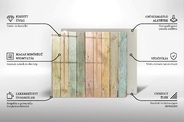 Tűzhelyvédő üveglap Színes vintage táblák