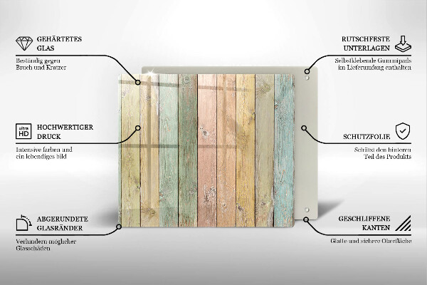 Tűzhelyvédő üveglap Színes vintage táblák