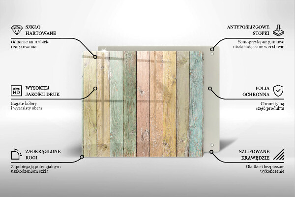 Tűzhelyvédő üveglap Színes vintage táblák