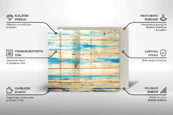 Tűzhelyvédő üveglap Retro fa táblák