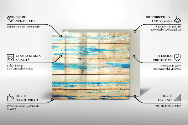 Tűzhelyvédő üveglap Retro fa táblák