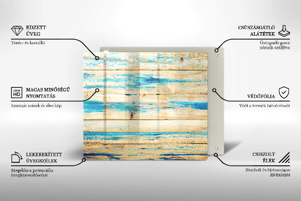 Tűzhelyvédő üveglap Retro fa táblák