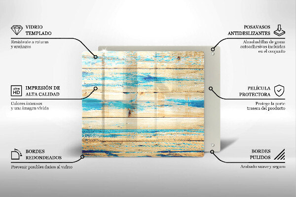 Tűzhelyvédő üveglap Retro fa táblák