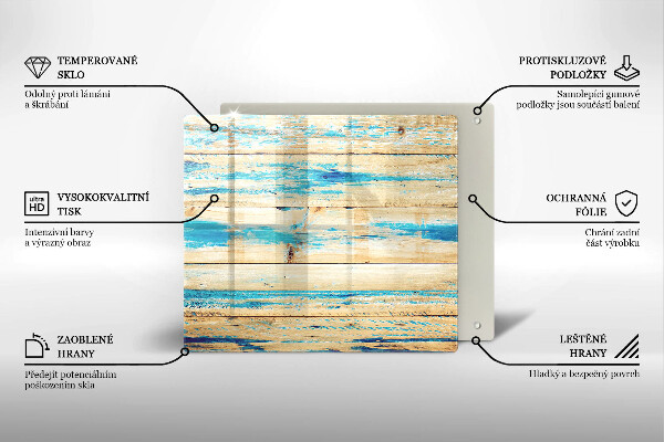 Tűzhelyvédő üveglap Retro fa táblák