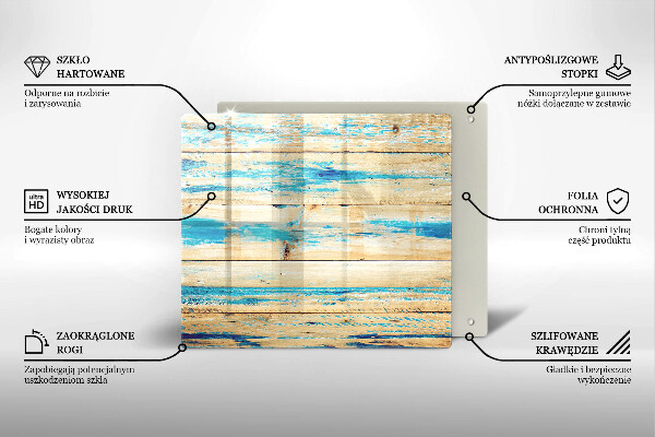 Tűzhelyvédő üveglap Retro fa táblák