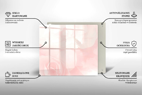 Tűzhelyvédő üveglap Pasztell rózsák háttér