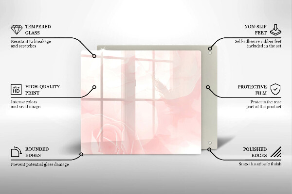 Tűzhelyvédő üveglap Pasztell rózsák háttér