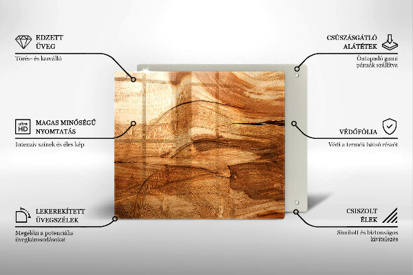 Tűzhelyvédő üveglap Fa tábla textúra