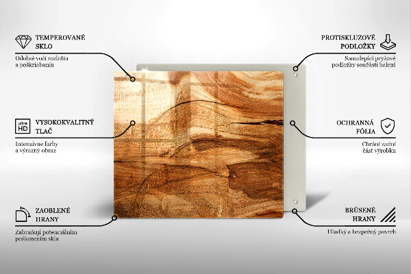 Tűzhelyvédő üveglap Fa tábla textúra