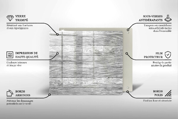 Tűzhelyvédő üveglap Régi fa táblák
