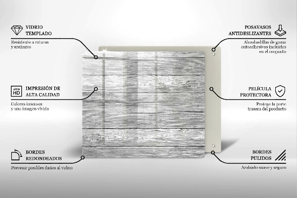 Tűzhelyvédő üveglap Régi fa táblák
