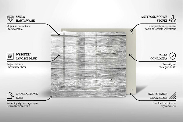 Tűzhelyvédő üveglap Régi fa táblák
