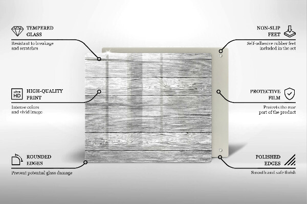 Tűzhelyvédő üveglap Régi fa táblák