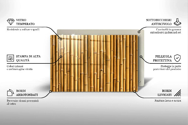 Tűzhelyvédő üveglap Természet boho bambusz