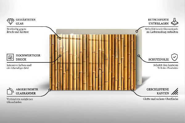 Tűzhelyvédő üveglap Természet boho bambusz