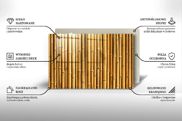 Tűzhelyvédő üveglap Természet boho bambusz