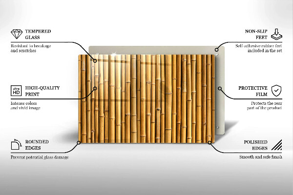 Tűzhelyvédő üveglap Természet boho bambusz