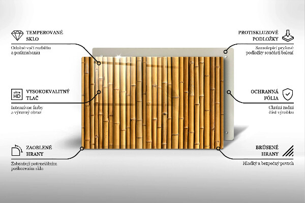 Tűzhelyvédő üveglap Természet boho bambusz