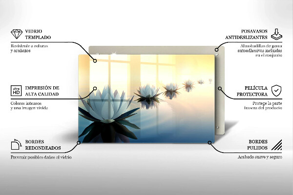 Tűzhelyvédő üveglap Liliom virágok a vízen