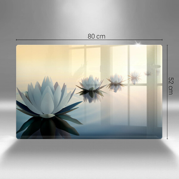 Tűzhelyvédő üveglap Liliom virágok a vízen