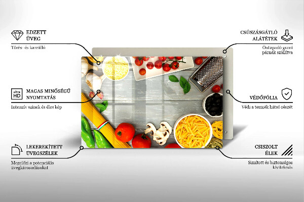 Tűzhelyvédő üveglap Konyhai étel