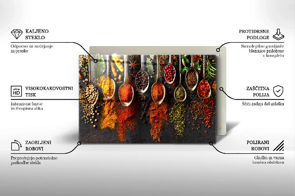 Főzőlap védő üveglap Fűszeres kanalak