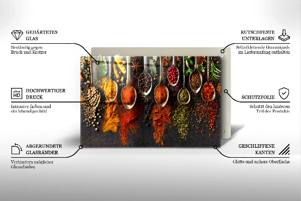 Főzőlap védő üveglap Fűszeres kanalak