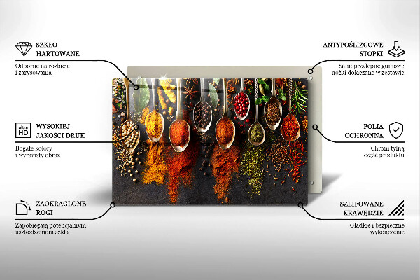 Főzőlap védő üveglap Fűszeres kanalak