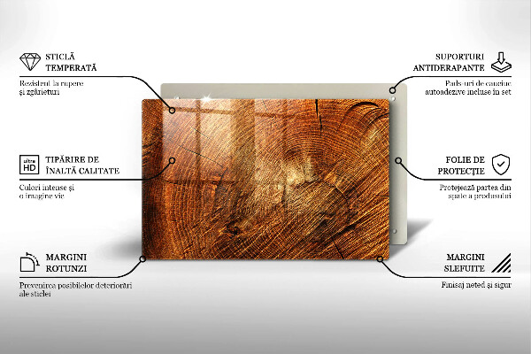 Tűzhelyvédő üveglap A fa fa erezete