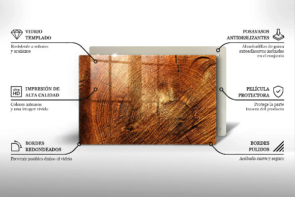 Tűzhelyvédő üveglap A fa fa erezete