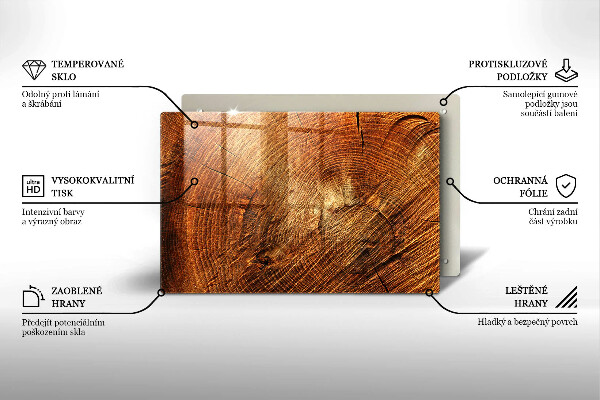 Tűzhelyvédő üveglap A fa fa erezete