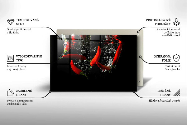 Főzőlap védő üveglap Chili paprika vízben