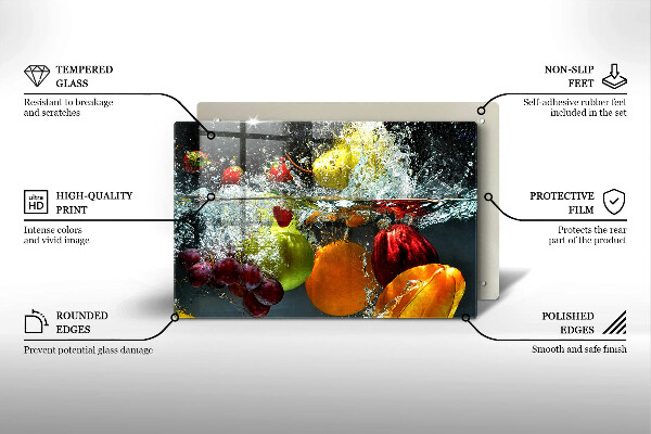 Főzőlap védő üveglap Lédús gyümölcs vízben