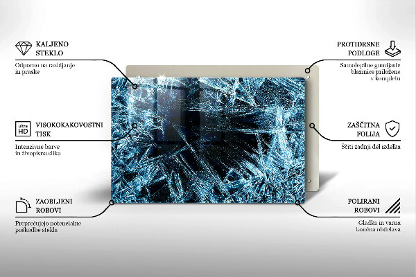 Főzőlap védő üveglap Éles jég szerkezete