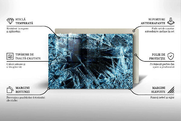 Főzőlap védő üveglap Éles jég szerkezete
