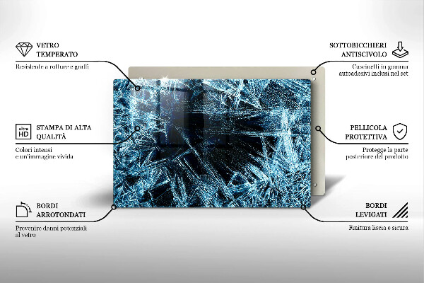 Főzőlap védő üveglap Éles jég szerkezete