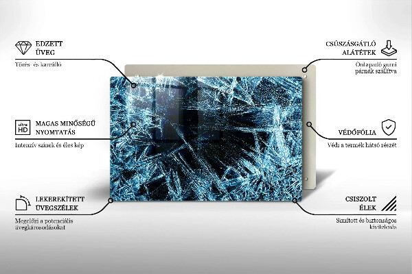 Főzőlap védő üveglap Éles jég szerkezete