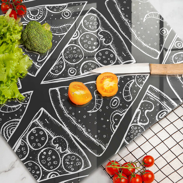 Főzőlap védő üveglap Pizza illusztráció