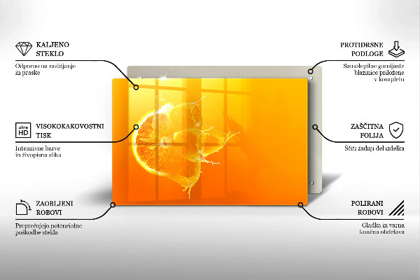 Főzőlap védő üveglap Lédús narancssárga gyümölcs