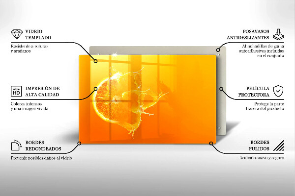 Főzőlap védő üveglap Lédús narancssárga gyümölcs