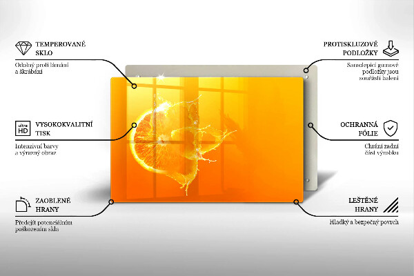 Főzőlap védő üveglap Lédús narancssárga gyümölcs