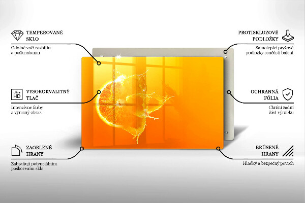 Főzőlap védő üveglap Lédús narancssárga gyümölcs