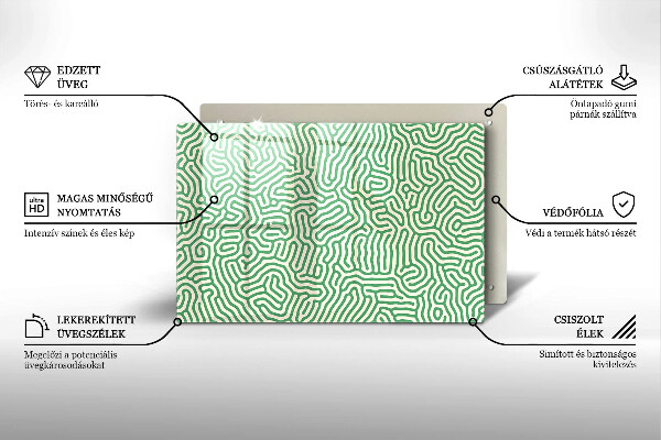Tűzhelyvédő üveglap Absztrakt vonalak