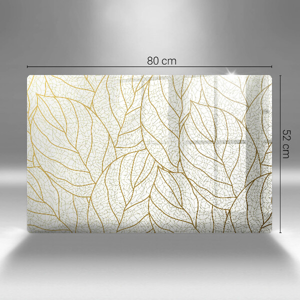 Tűzhelyvédő üveglap Line-art levelek minta