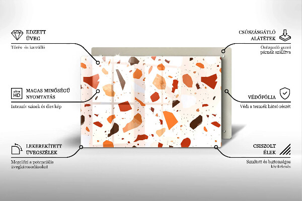 Tűzhelyvédő üveglap Dekoratív kőedény
