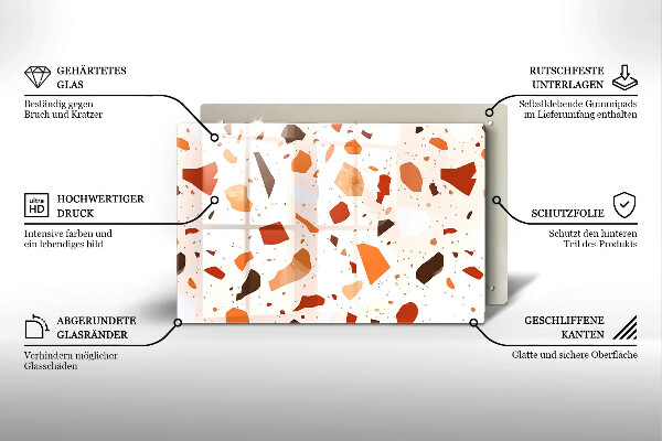 Tűzhelyvédő üveglap Dekoratív kőedény