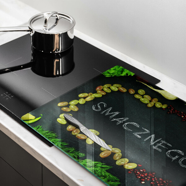 Főzőlap védő üveglap Felirat Smacznego!