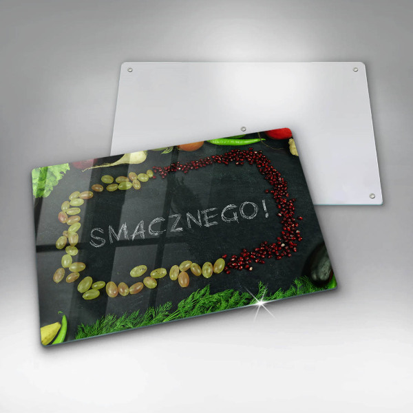 Főzőlap védő üveglap Felirat Smacznego!