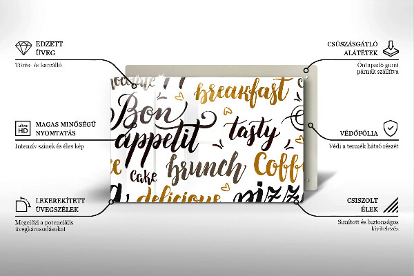 Főzőlap védő üveglap Bon appetit